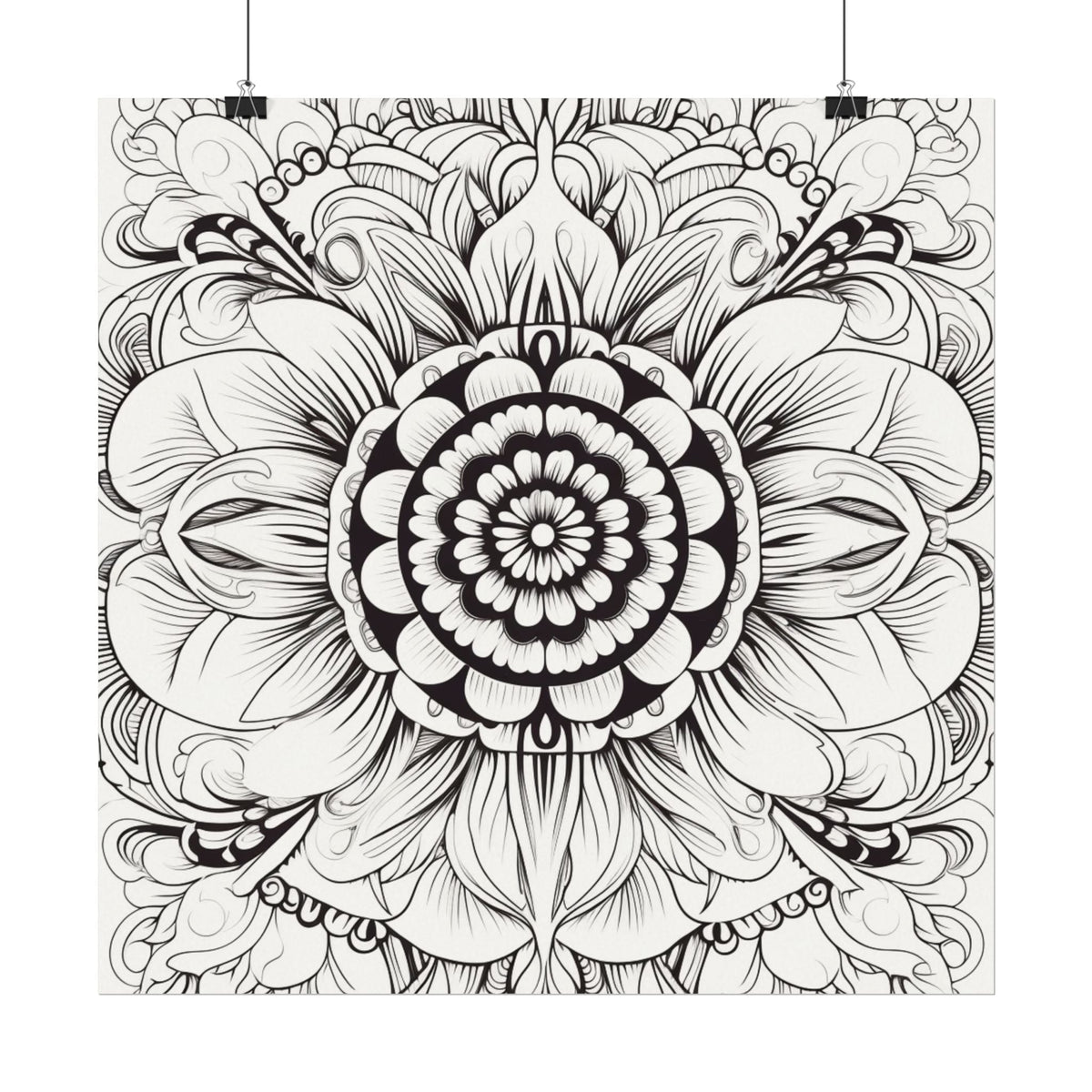 Coloring Posters Large Wall Art You Color In on Watercolor Fine Paper