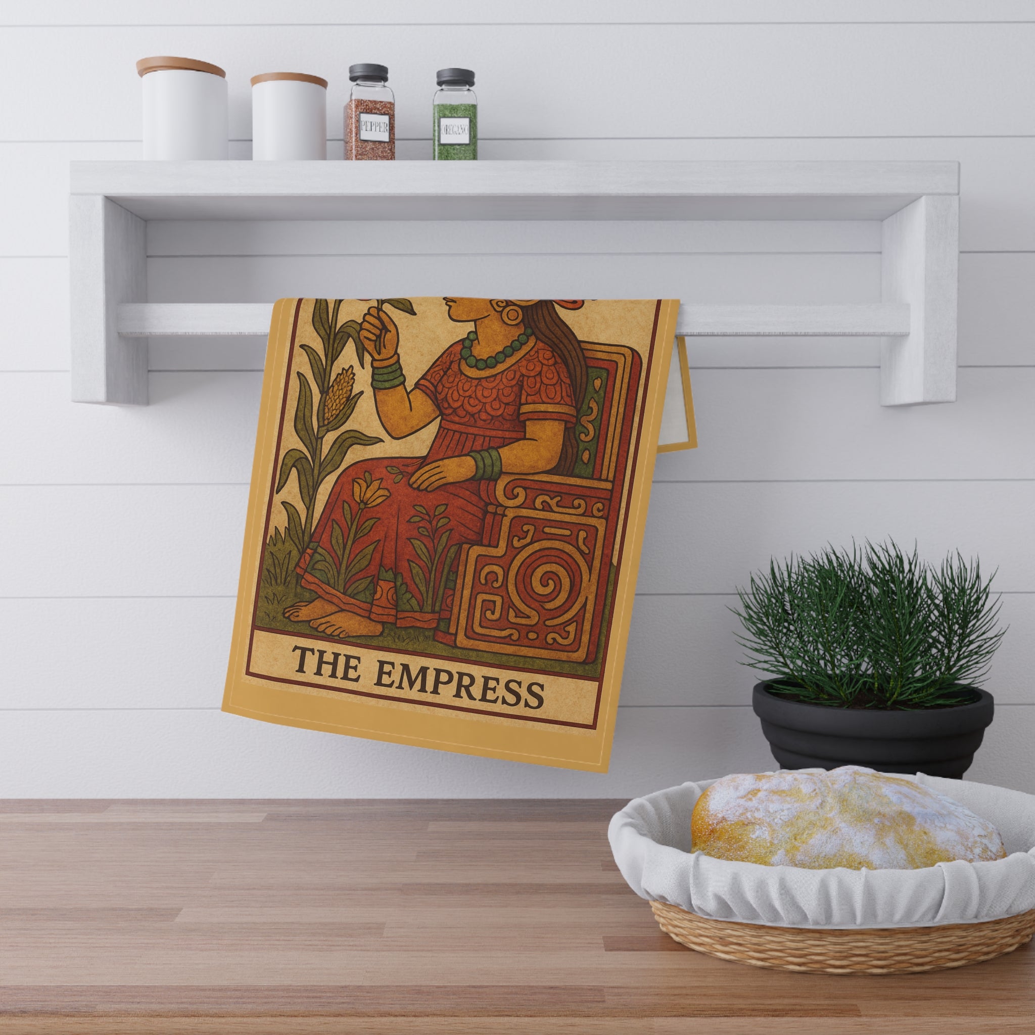 'The Empress' Inspired Tarot Kitchen Tea Towel — Aztec Inspired by Leah Quinn Design©