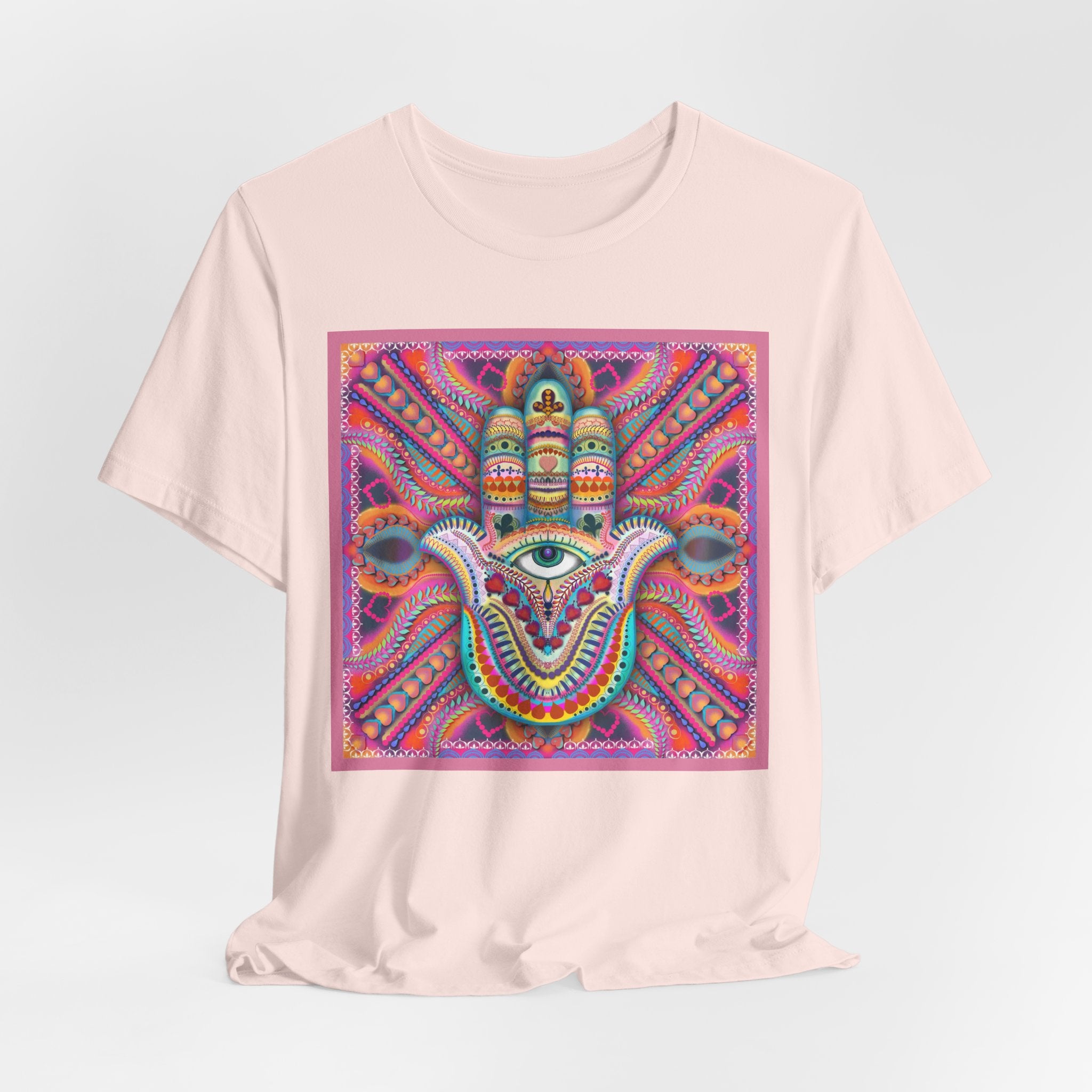 Hamsa Protection T-Shirt — Hand-Drawn Leah Quinn Spiritual Tee