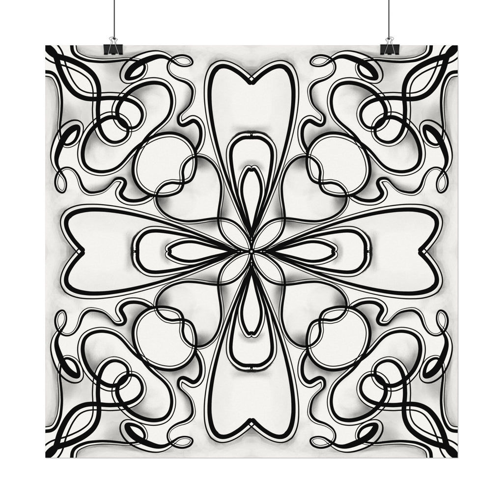 Boho Design Number 2 Coloring Poster on Fine Textured Watercolor Matte Print - Make Your Coloring Pages Stand Out!