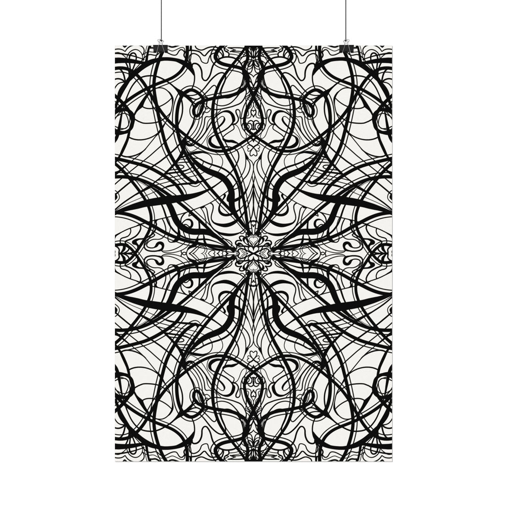 Large Wall Art to Coloring Posters - Large Symmetrical Illustration #119 - Art to Color – Premium Watercolor Coloring Poster (285gsm Cold Press Paper) 16x24, 24x36 & Huge 36"x54" inches