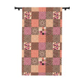 Retro Western Quilt Check Blocks Blackout Curtain — Colorful Single Panel (50x84)