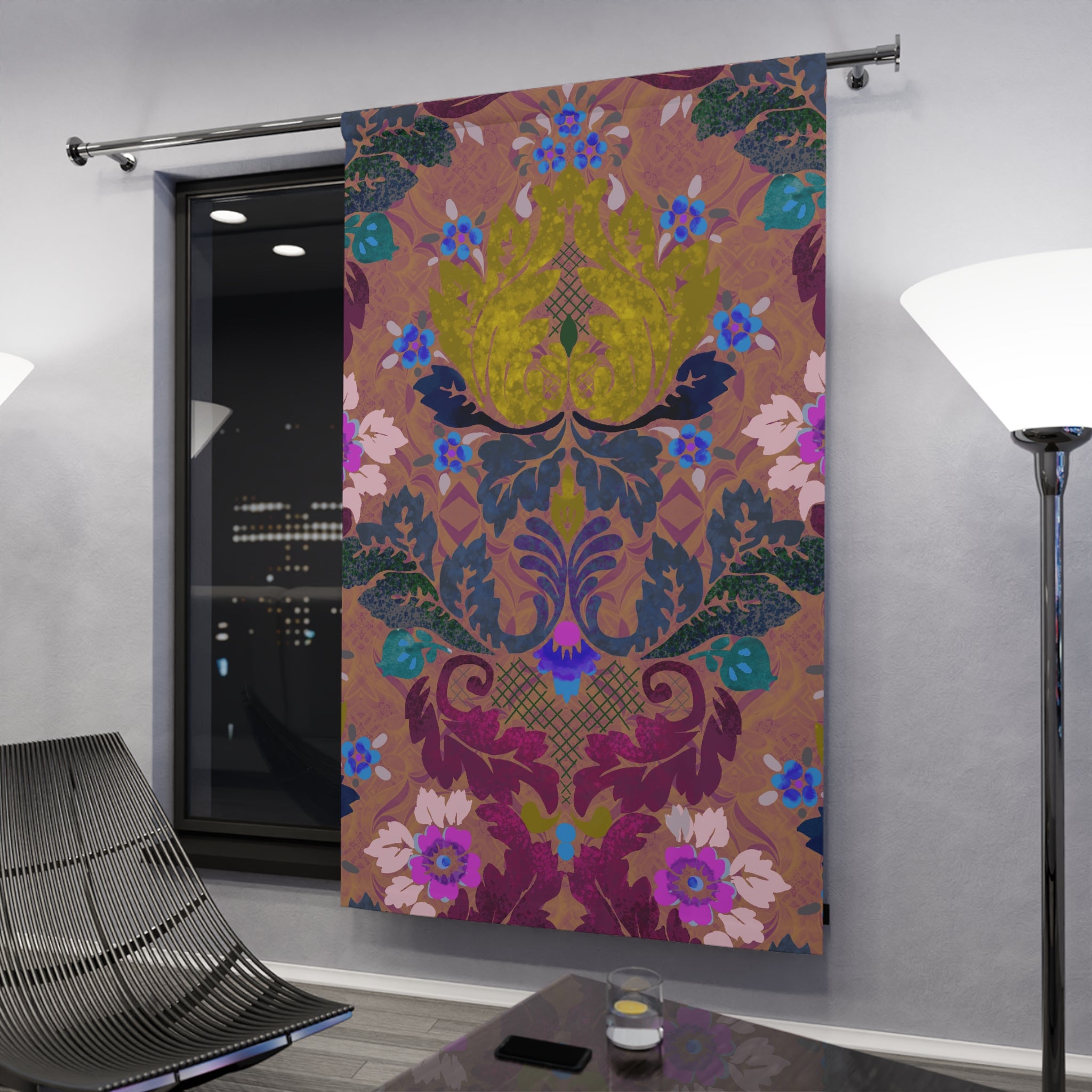 Victorian Farmhouse in Jewels Floral Blackout Curtain — Single 50x84" Panel