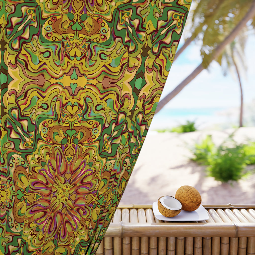 Mod Boho Dreams Blackout Curtain — in Moss (50×84", Single Panel)