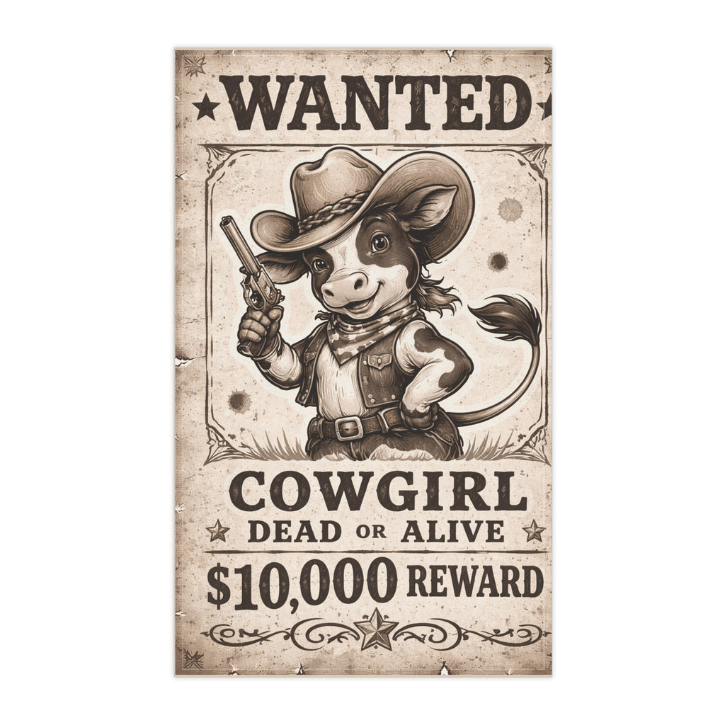 Retro Western Funny Naughty Cowgirl Farmhouse Tea Towel — Design by Leah Quinn©