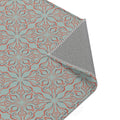Retro Western Farmhouse Area Rug in Slate Blue— Distressed Ornamental Accent Rug for Living Room, She-Sheds & Man Caves