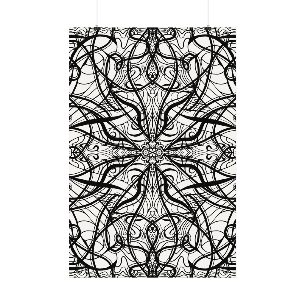 Large Wall Art to Coloring Posters - Large Symmetrical Illustration #119 - Art to Color – Premium Watercolor Coloring Poster (285gsm Cold Press Paper) 16x24, 24x36 & Huge 36"x54" inches