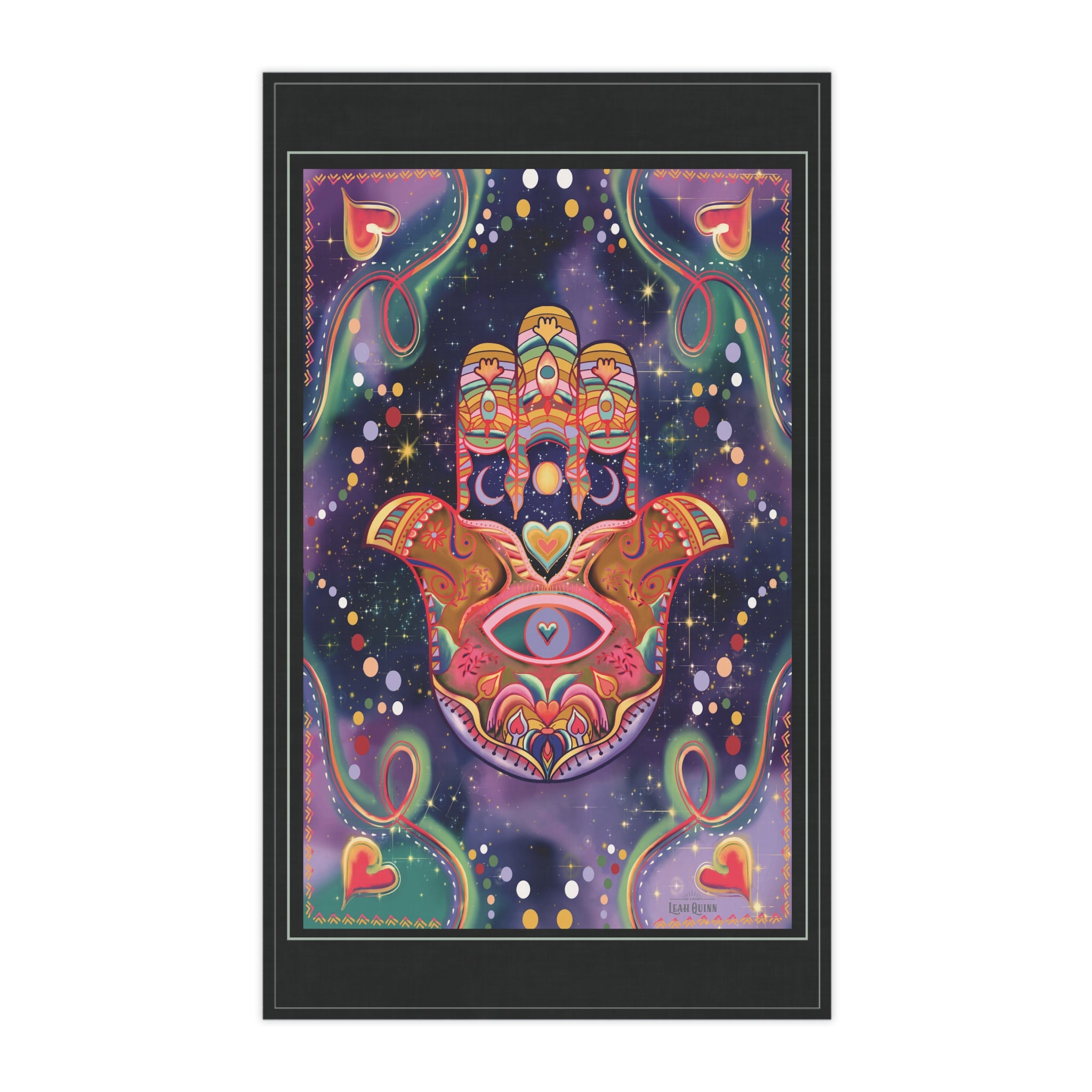 Hamsa Design number 1 Tarot Kitchen Tea Towel — Helps protect while you dry your dishes ;)  Design by Leah Quinn