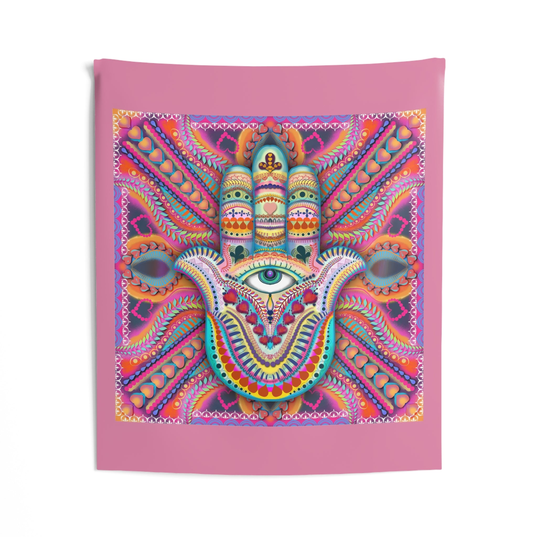 Hamsa Wall Tapestry — Double‑Sided Protective & Abundance Hamsa Art by Leah Quinn