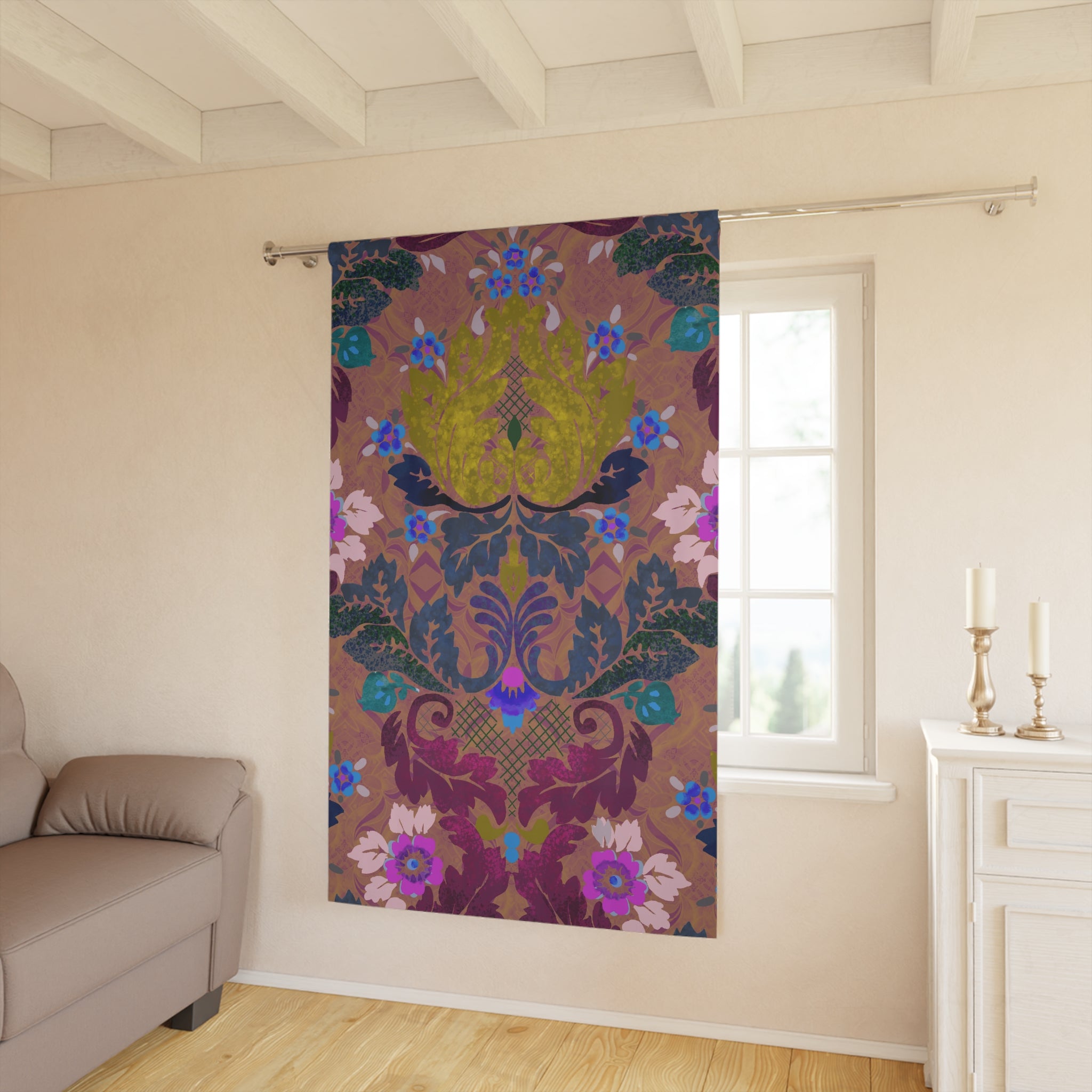 Victorian Farmhouse in Jewels Floral Blackout Curtain — Single 50x84" Panel