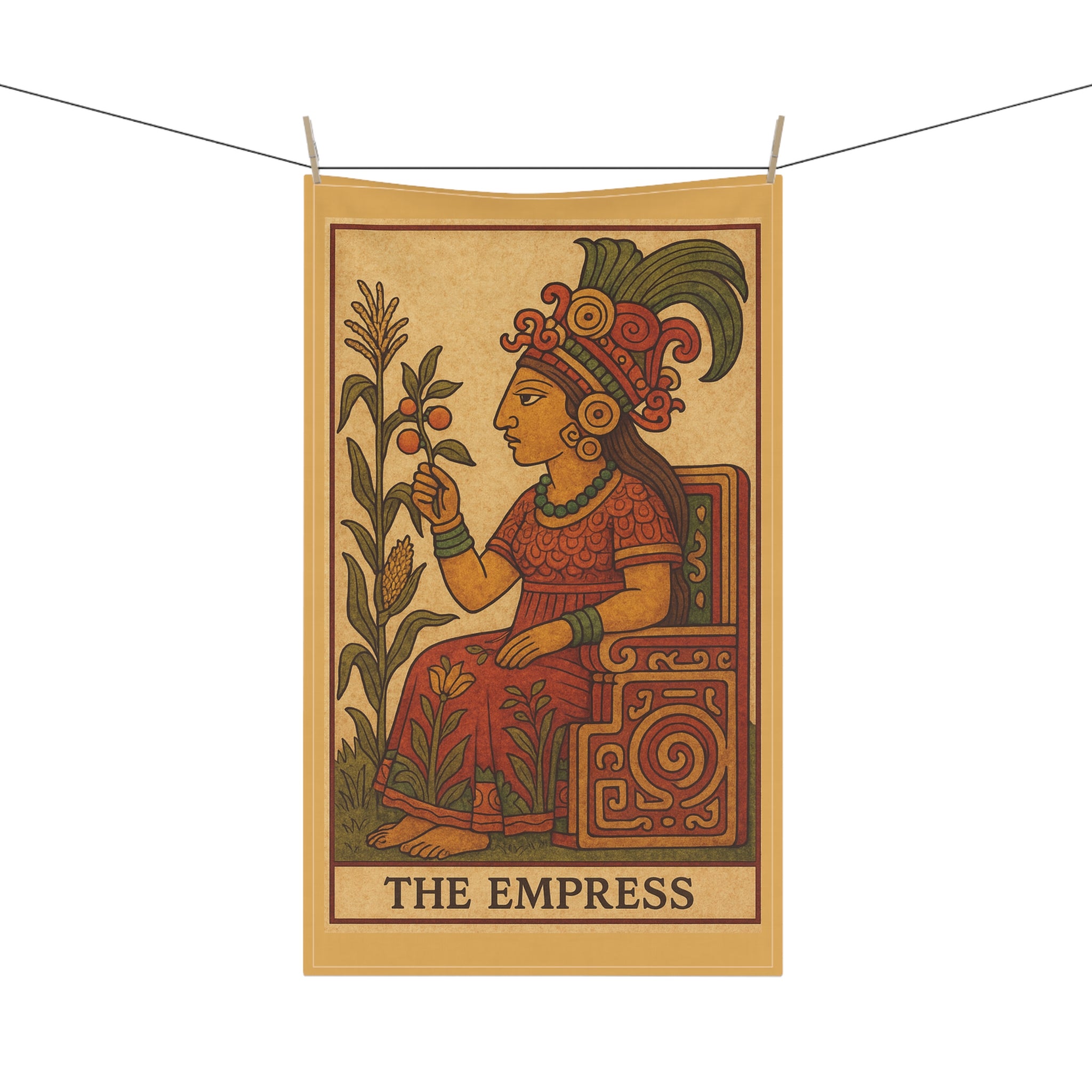 'The Empress' Inspired Tarot Kitchen Tea Towel — Aztec Inspired by Leah Quinn Design©