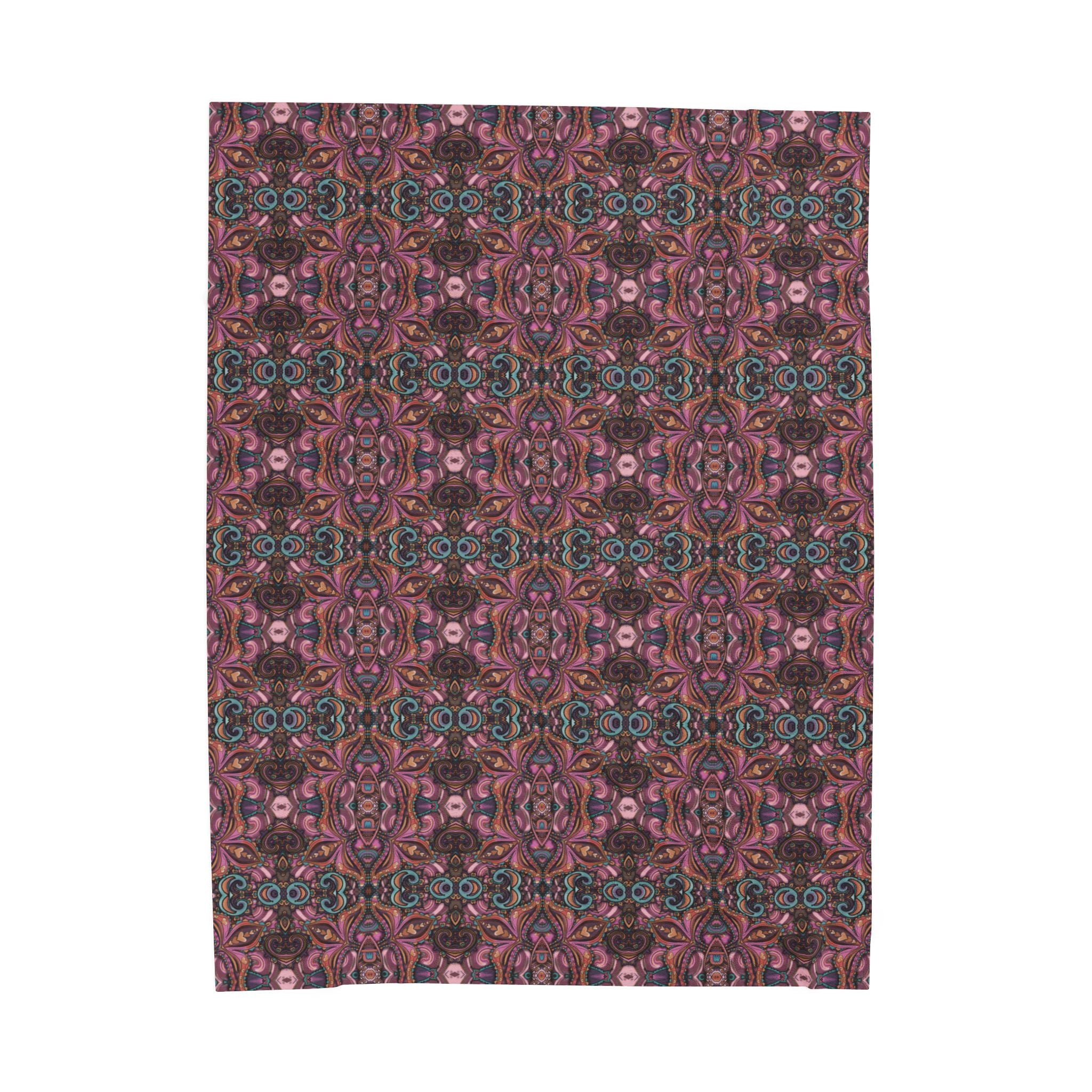 Bohemian Rose 'Sabrina Design' Velvet Plush Blanket – Kaleidoscope Floral Throw