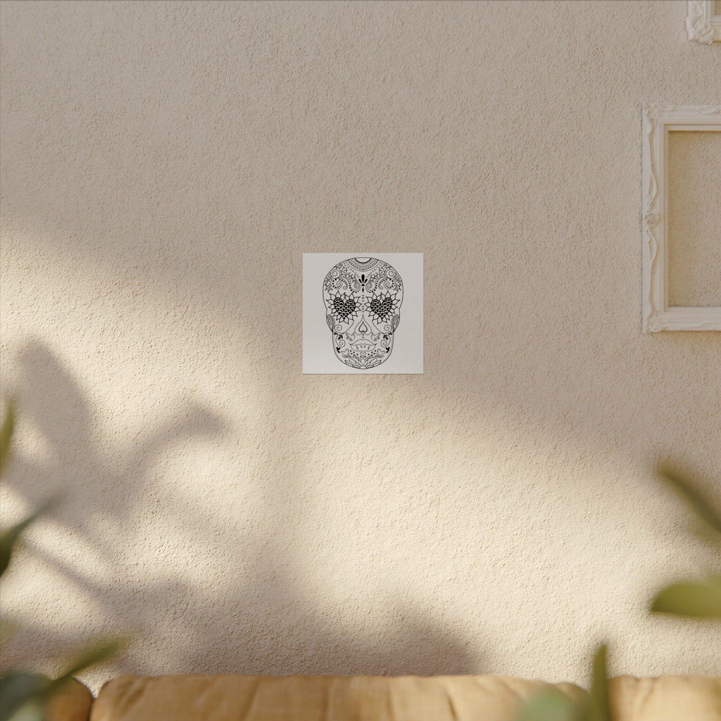 Sugar Skull Day of the Dead Number 3 Coloring Poster on Fine Textured Watercolor Matte Print - Make Your Coloring Pages Stand Out!