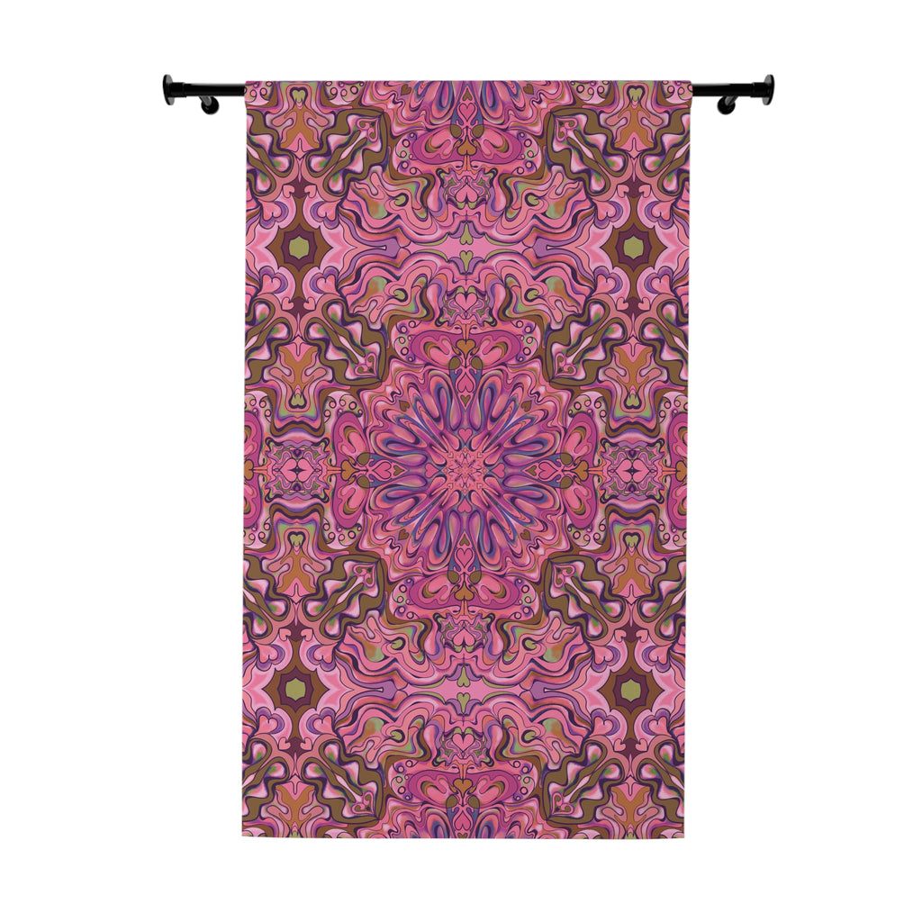 Mod Boho Dreams Blackout Curtain — in Magentas and Sepia (50×84", Single Panel)