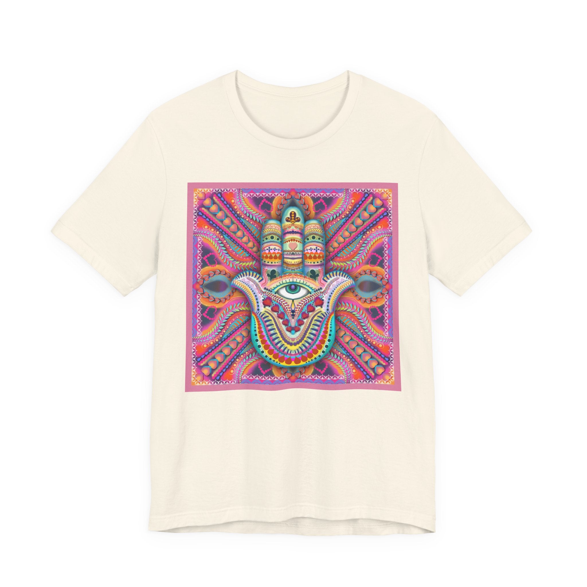 Hamsa Protection T-Shirt — Hand-Drawn Leah Quinn Spiritual Tee