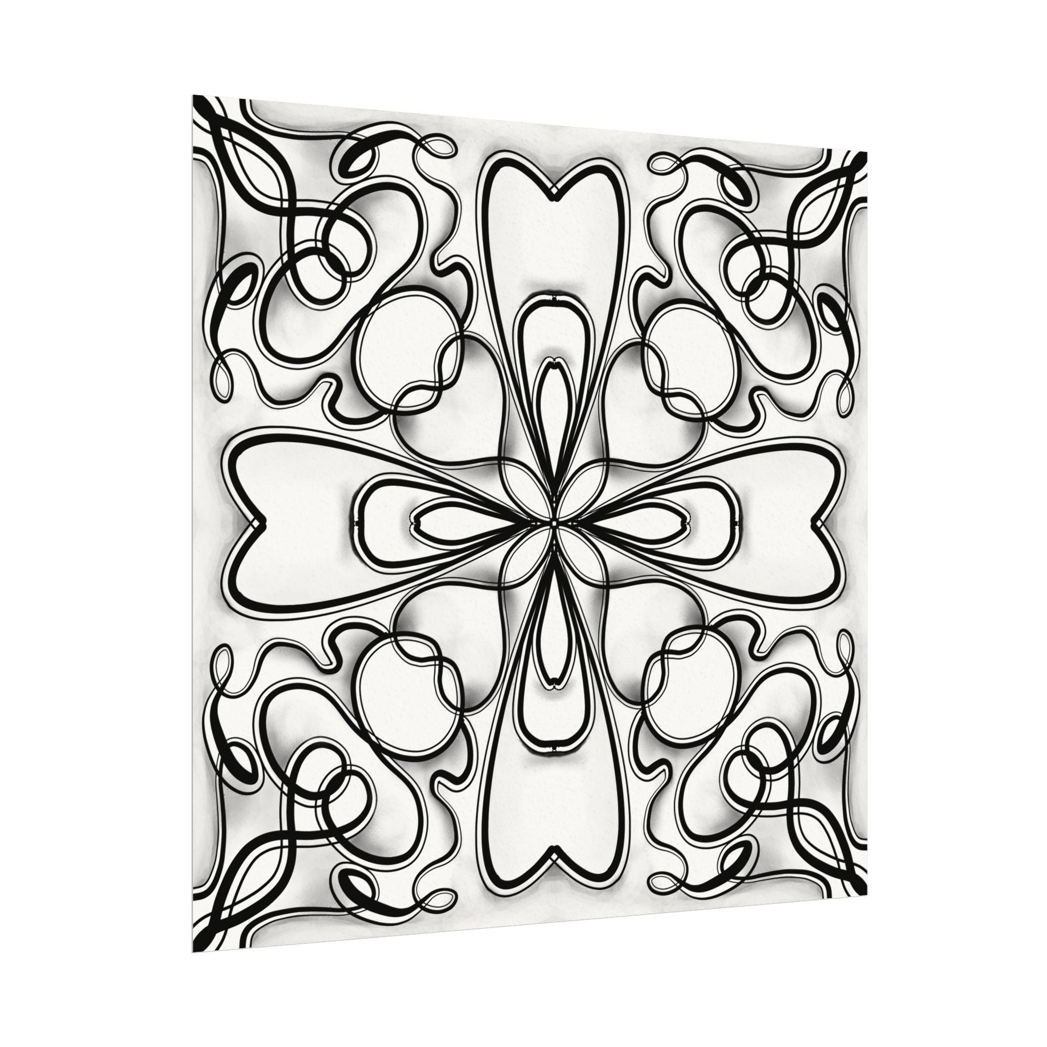 Boho Design Number 2 Coloring Poster on Fine Textured Watercolor Matte Print - Make Your Coloring Pages Stand Out!