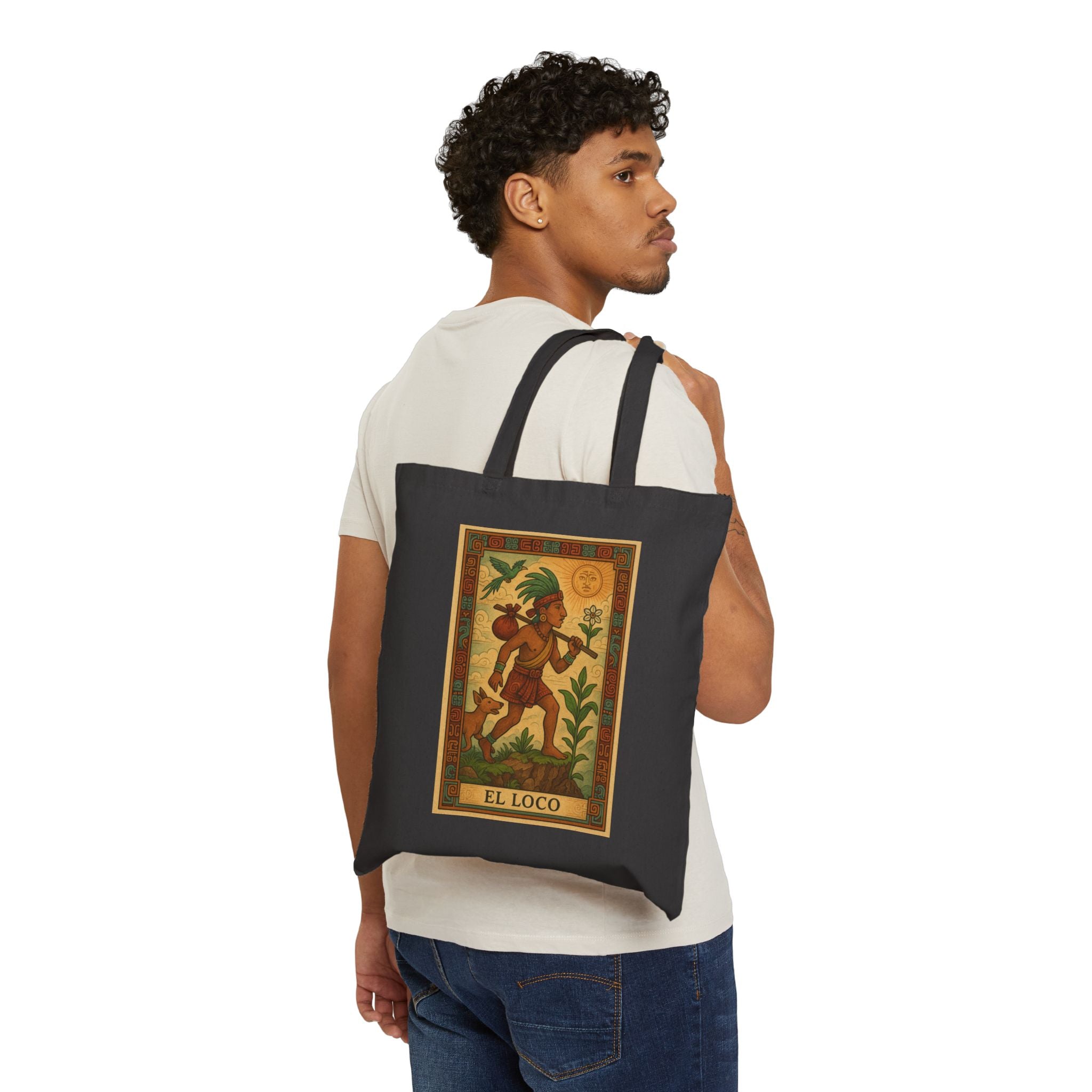 The Fool (El Loco) Tarot Card Canvas Tote Bag — Cotton Shopping Tote