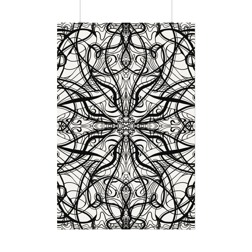 Large Wall Art to Coloring Posters - Large Symmetrical Illustration #119 - Art to Color – Premium Watercolor Coloring Poster (285gsm Cold Press Paper) 16x24, 24x36 & Huge 36"x54" inches