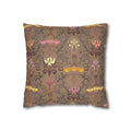 Warm Yellow Ornate Floral Tulips Decorative Square Pillowcase