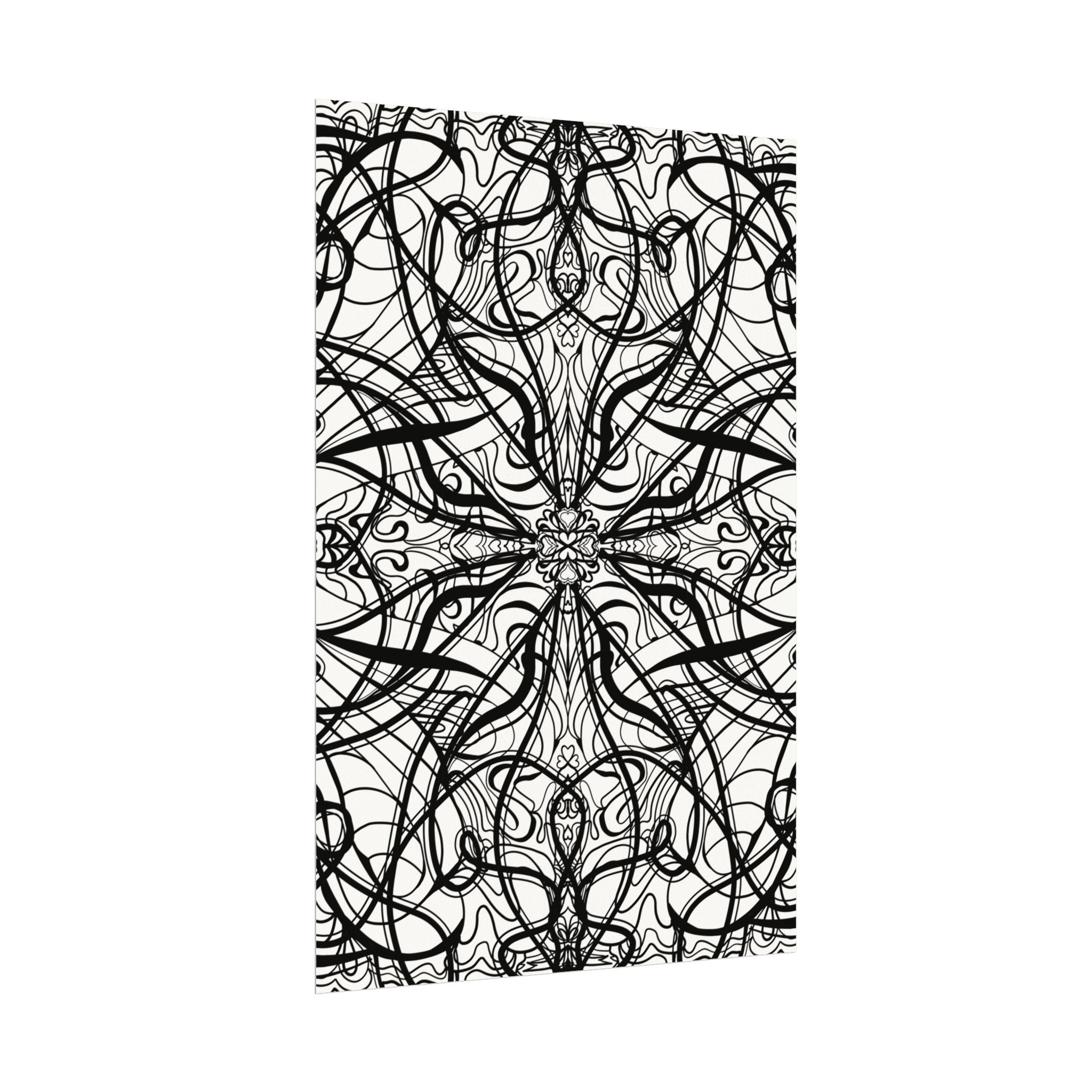 Large Wall Art to Coloring Posters - Large Symmetrical Illustration #119 - Art to Color – Premium Watercolor Coloring Poster (285gsm Cold Press Paper) 16x24, 24x36 & Huge 36"x54" inches