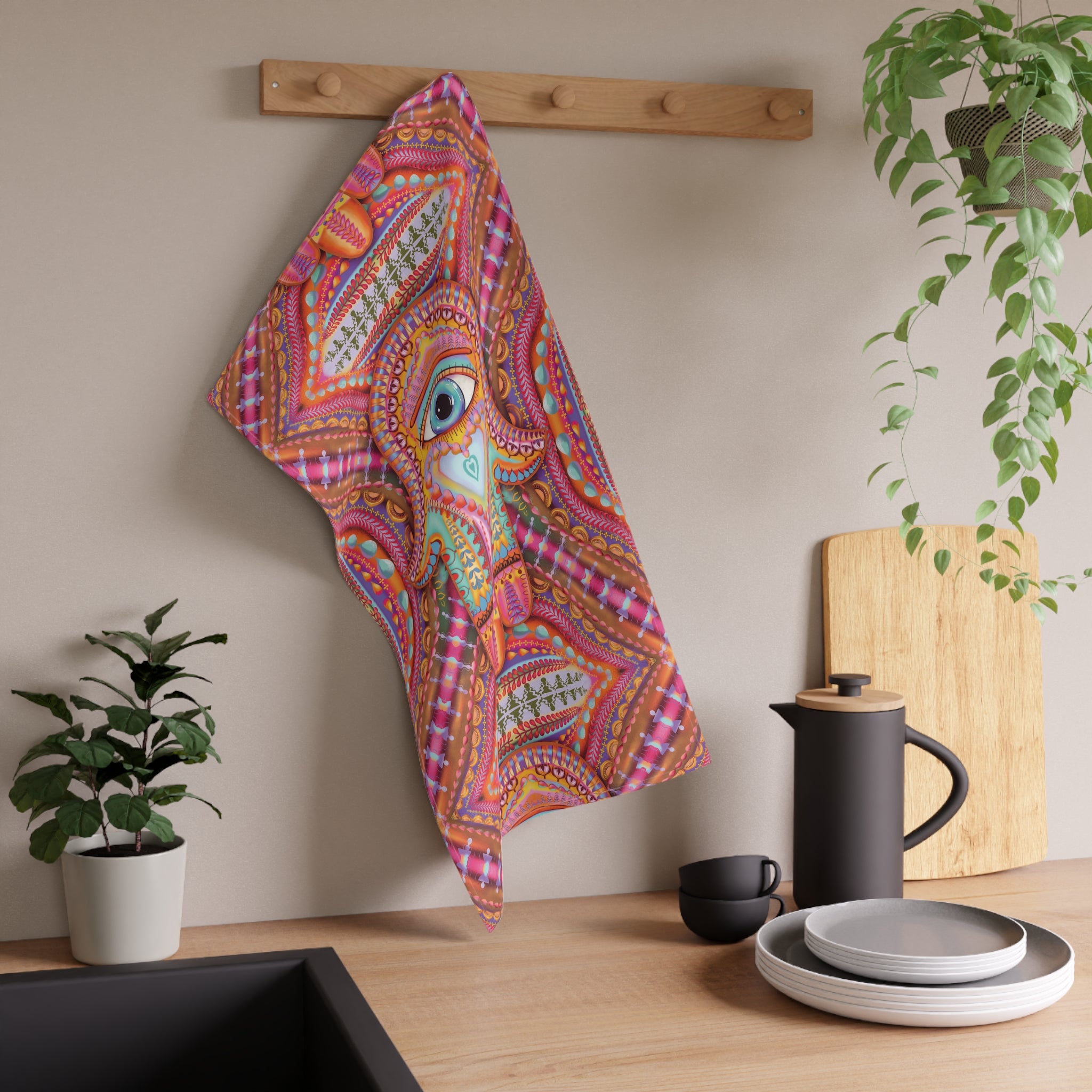 Copy of Hamsa Design number 1 Tarot Kitchen Tea Towel — Helps protect while you dry your dishes ;)  Design by Leah Quinn
