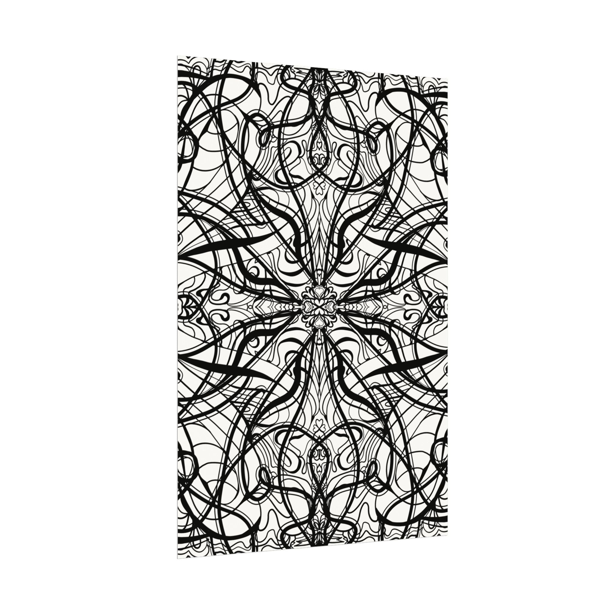 Large Wall Art to Coloring Posters - Large Symmetrical Illustration #119 - Art to Color – Premium Watercolor Coloring Poster (285gsm Cold Press Paper) 16x24, 24x36 & Huge 36"x54" inches